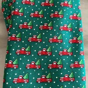 Chaps country Christmas Tree Red Truck Tie Silk stocking stuffer